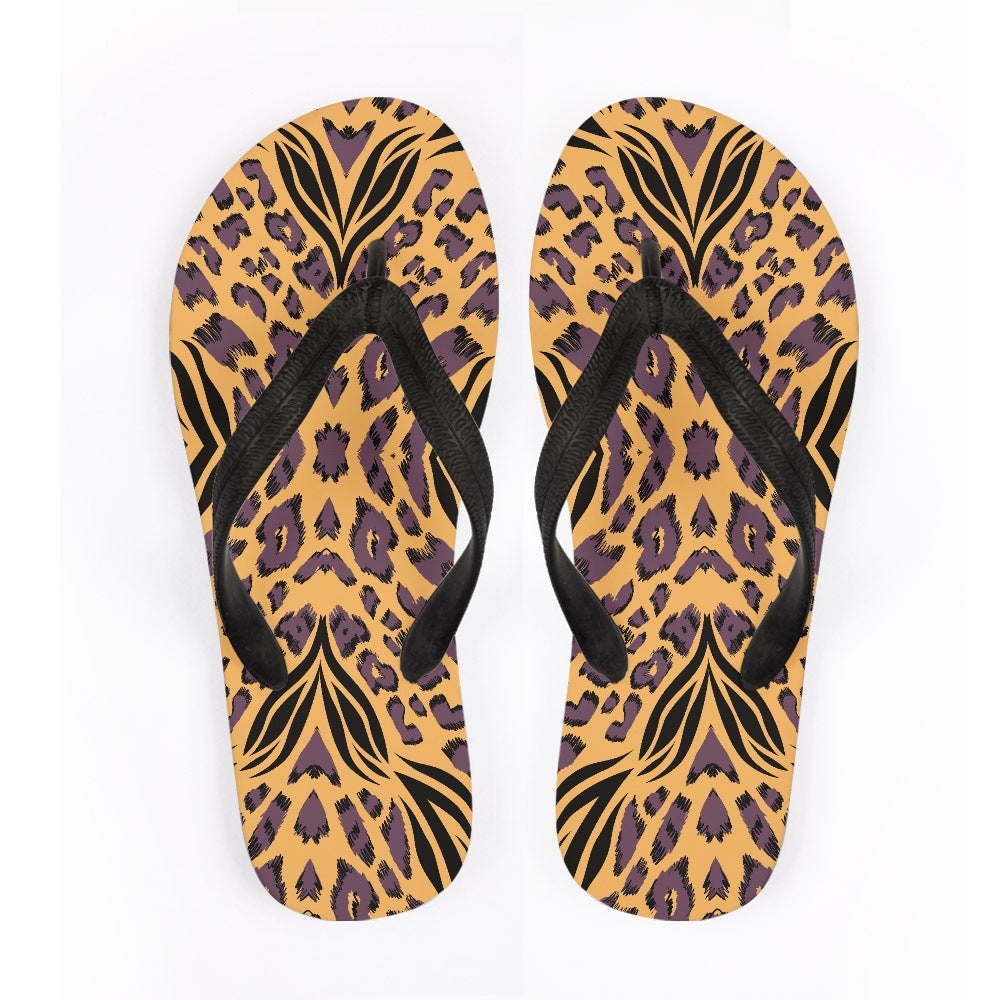 Unisex Animal Print Flip-Flops showing Design #4 Leopard print | Confetti Living