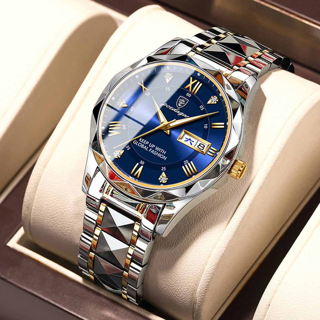 Men's Waterproof Double Calendar Luminous Quartz Watch | Confetti Living