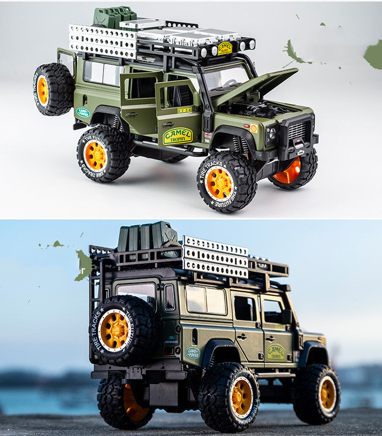 Children's Toy Alloy Model Car with Sound and Light in Green | Confetti Living