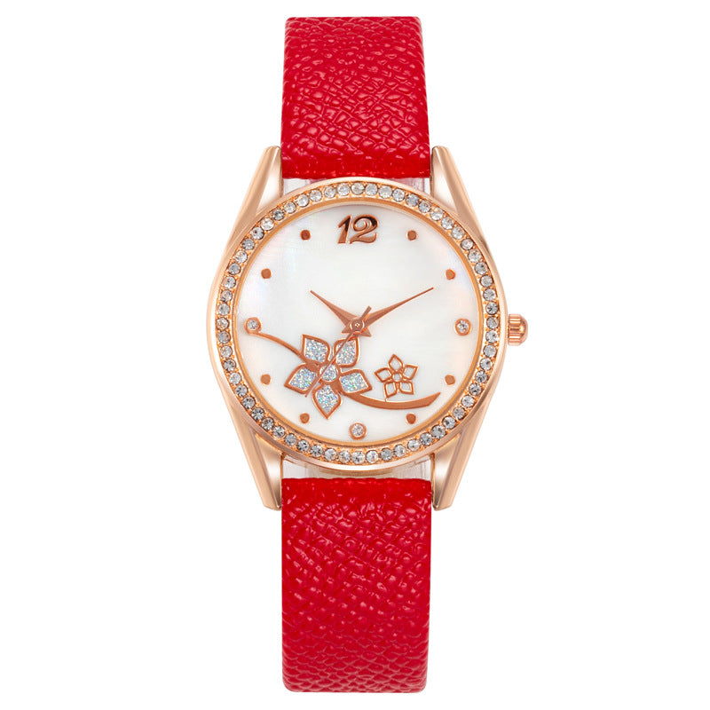 Women's Plaid Pattern Decorative Fashion Watch in Red | Confetti Living