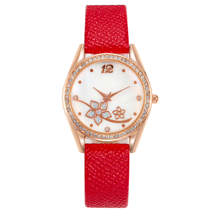 Women's Plaid Pattern Decorative Fashion Watch in Red | Confetti Living