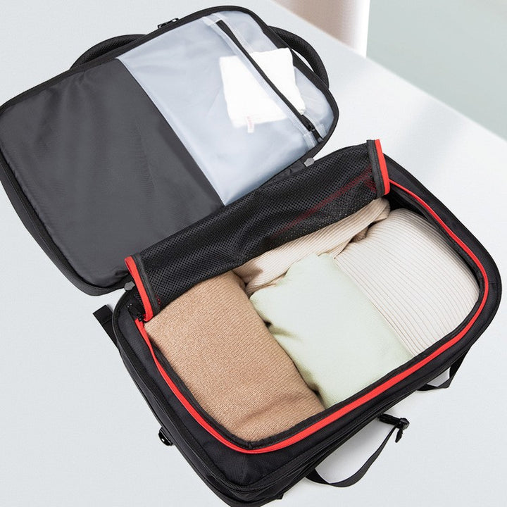 Business Backpack For Men showing clothing compartment | Confetti Living