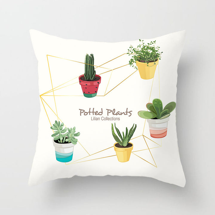 Cushion Cover Funny Fruit and Plants showing Potted Plants Style B | Confetti Living