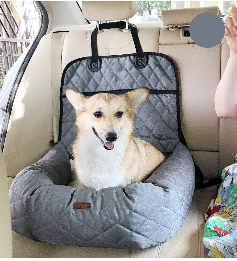 Dog Carrier Car Seat and Pet Bed shown in Grey | Confetti Living
