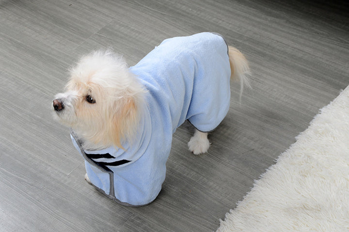 Absorbent Dog Towel and Bathrobe Blue | Confetti Living