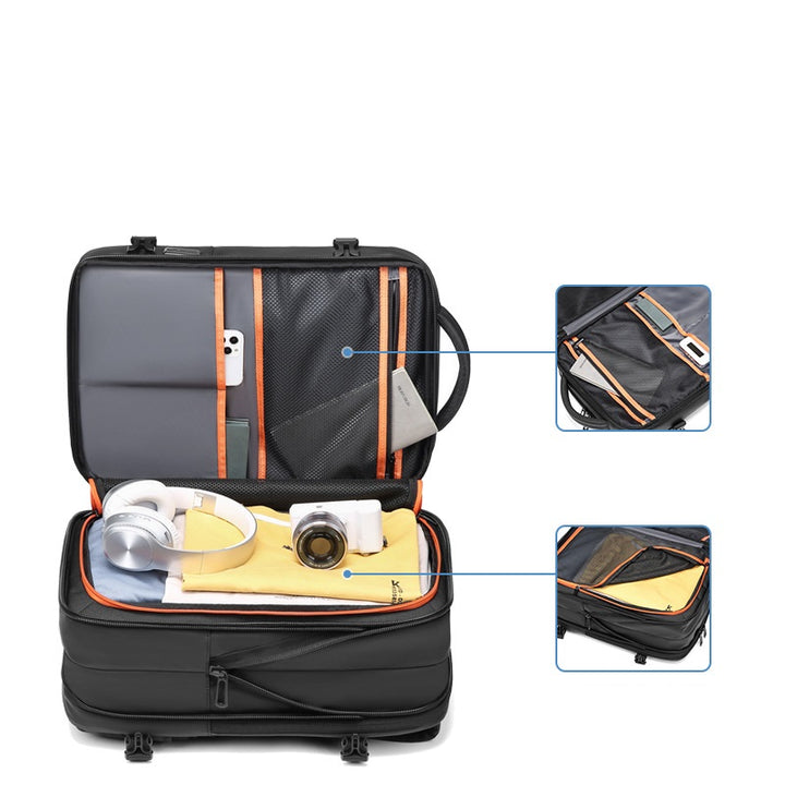 Large Capacity Waterproof Backpack showing inner capacity | Confetti Living