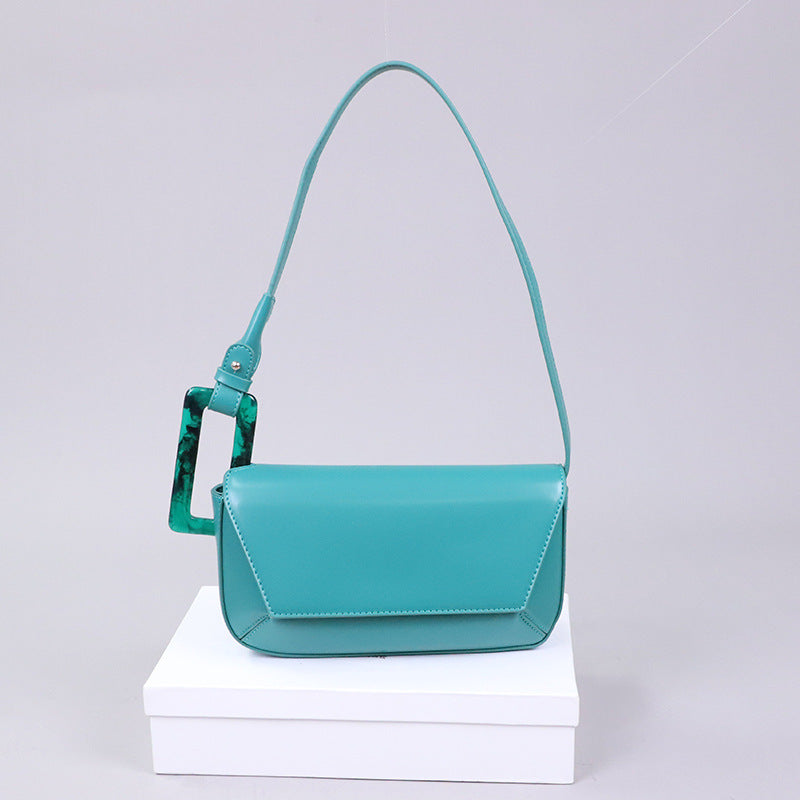 Women's French Niche Shoulder Bag in Peacock Green | Confetti Living