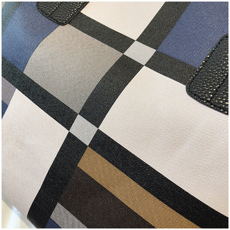 Women's Fashion Plaid Large Shoulder Bag showing pattern details | Confetti Living