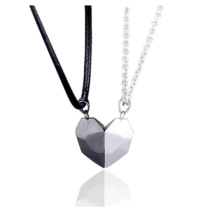 Creative Magnet Broken Heart Necklace for Men And Women showing Two Tone Style | Confetti Living