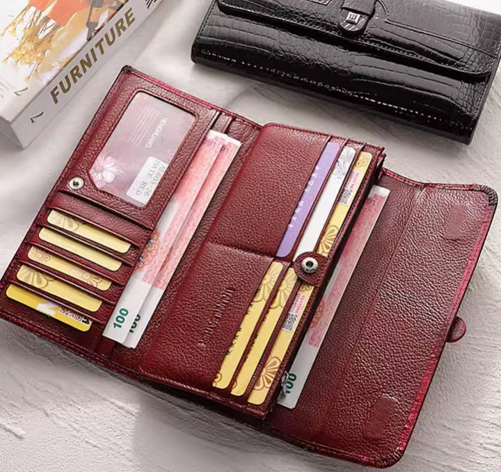 Women's Bright Leather Wallet showing inter | Confetti Livingal compartments