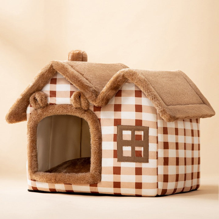 Foldable Decorative Pet House Bed showing Double Top Lattice design | Confetti Living