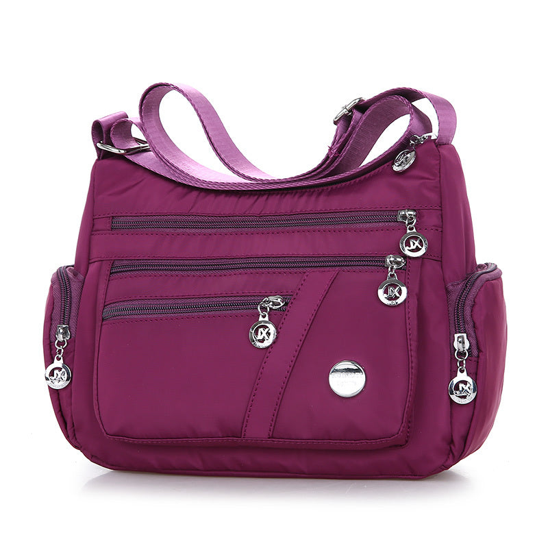 Women's Multi-Layer Oxford Shoulder Bag in Purple | Confetti Living