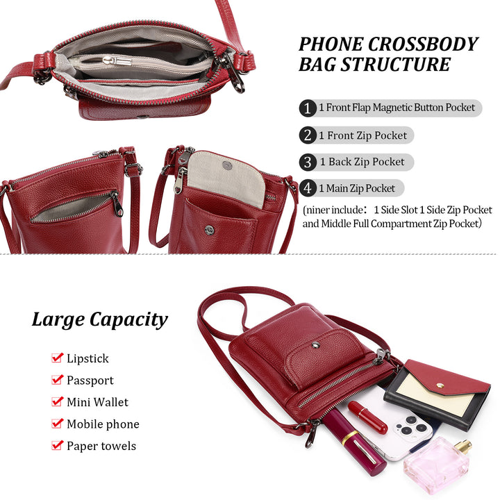 Women's Casual Leather Shoulder Bag showing structure details | Confetti Living