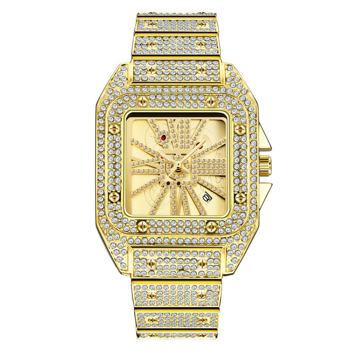 Men's Full Diamond Large Dial Quartz Watch | Confetti Living