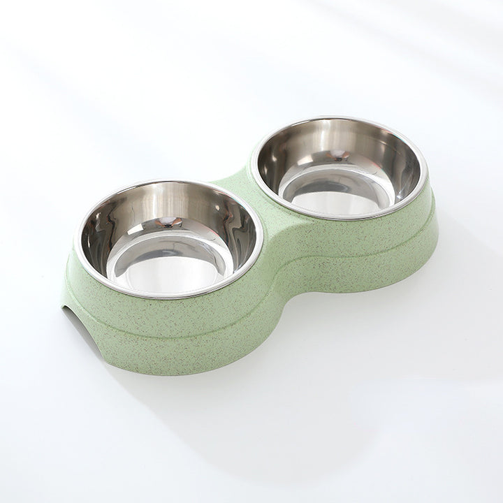 Double Pet Bowls for Food and Water in Green | Confetti Living