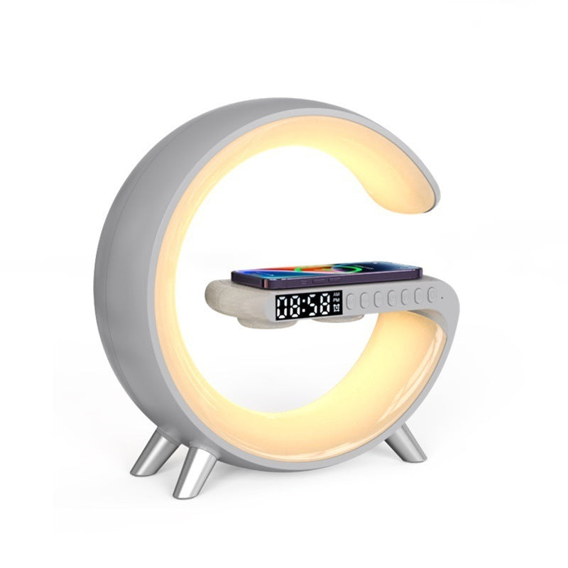 Intelligent G Shaped LED Lamp with Bluetooth Speaker in Light Grey | Confetti Living