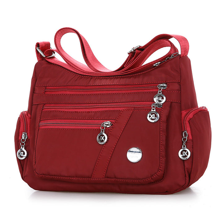 Women's Multi-Layer Oxford Shoulder Bag in Wine Red | Confetti Living