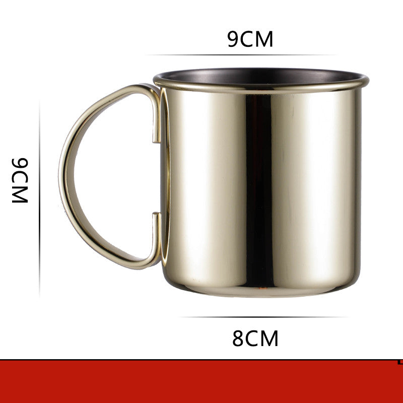 Home Bar Scorpion Moscow Mule Mug Showing striaht look in Gold with dimensions | Confetti Living