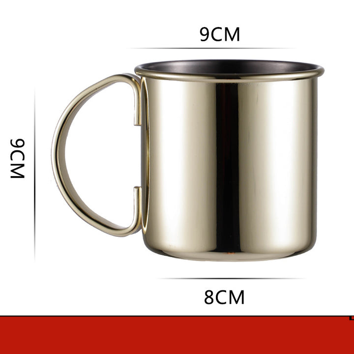 Home Bar Scorpion Moscow Mule Mug Showing striaht look in Gold with dimensions | Confetti Living