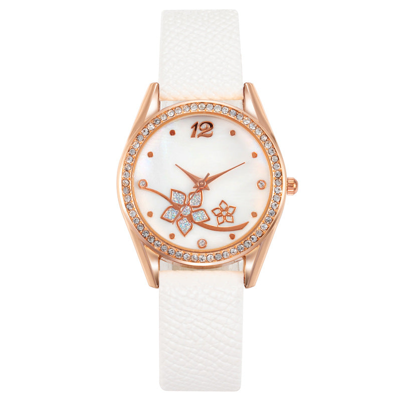 Women's Plaid Pattern Decorative Fashion Watch in White | Confetti Living