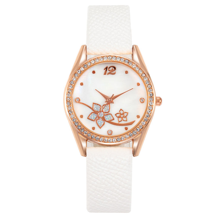 Women's Plaid Pattern Decorative Fashion Watch in White | Confetti Living