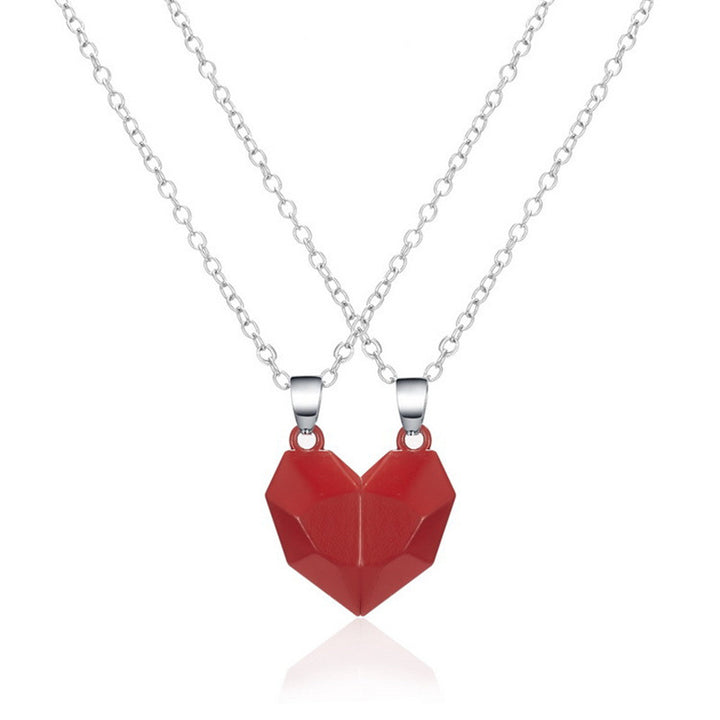Creative Magnet Broken Heart Necklace for Men And Women showing Red Chain Style | Confetti Living