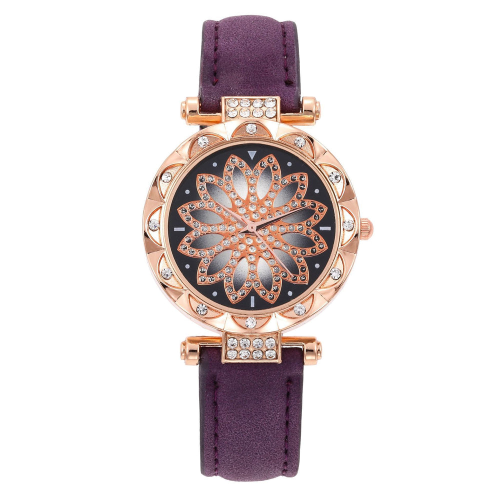 Womens Quartz Watch and Jewellery Set showing Watch in Purple | Confetti Living