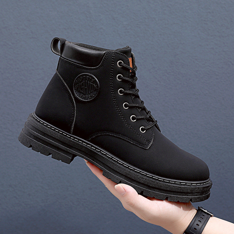 Mens Chunky Mid Heel Fashion Ankle Boots