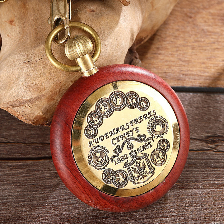 Antique Red Copper and Wood Mechanical Pocket Watch | Confetti Living