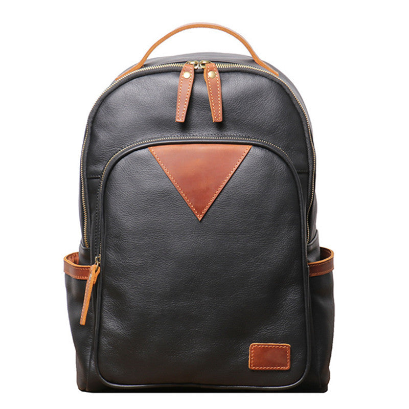 British Retro Leather Backpack showing front perspective | Confetti Living