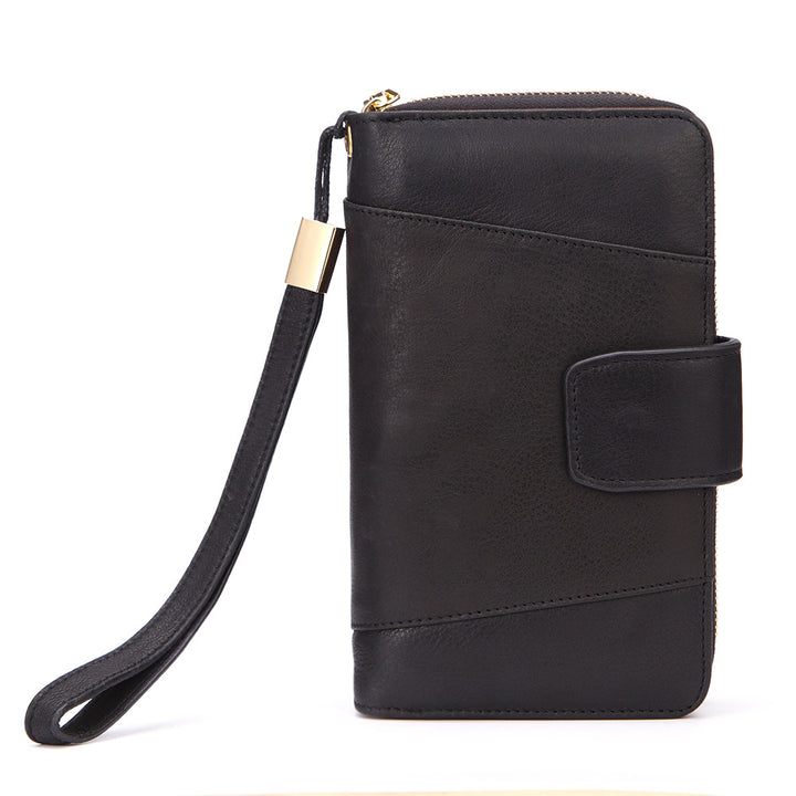Women's Fashion Long Multi-functional Leather Wallet in Black | Confetti Living