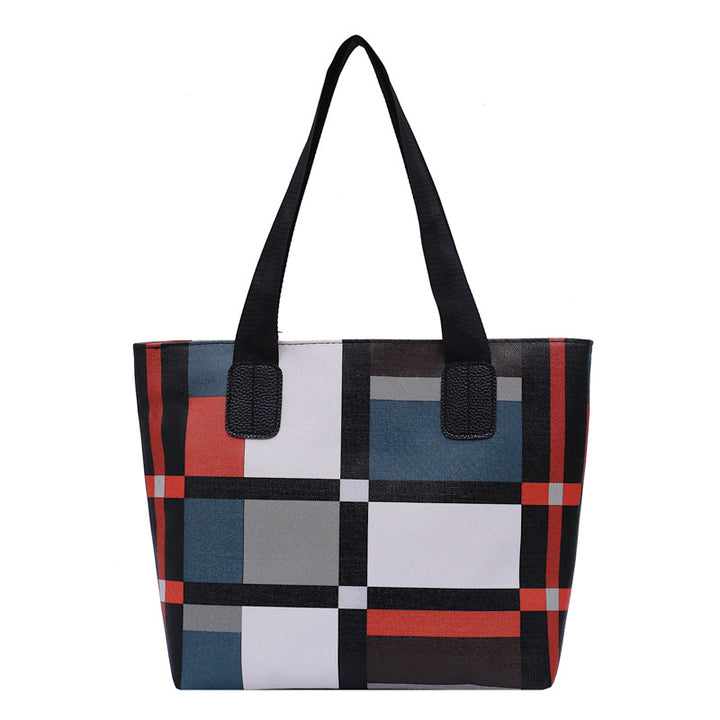 Women's Fashion Plaid Large Shoulder Bag shown in Orange | Confetti Living