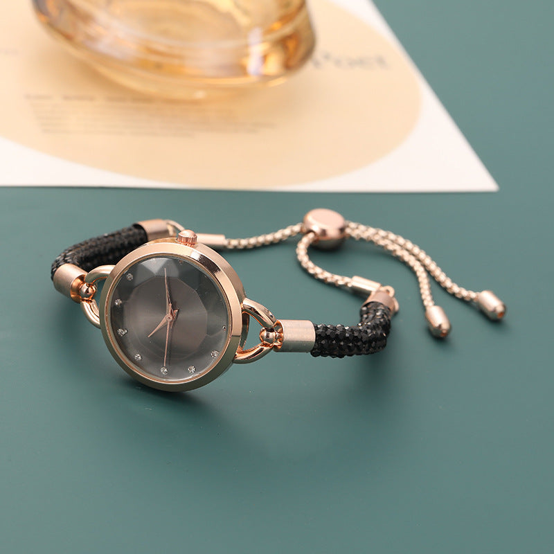 Women's Quartz Fashion Watch with Niche Bracelet Band in Black | Confetti Living