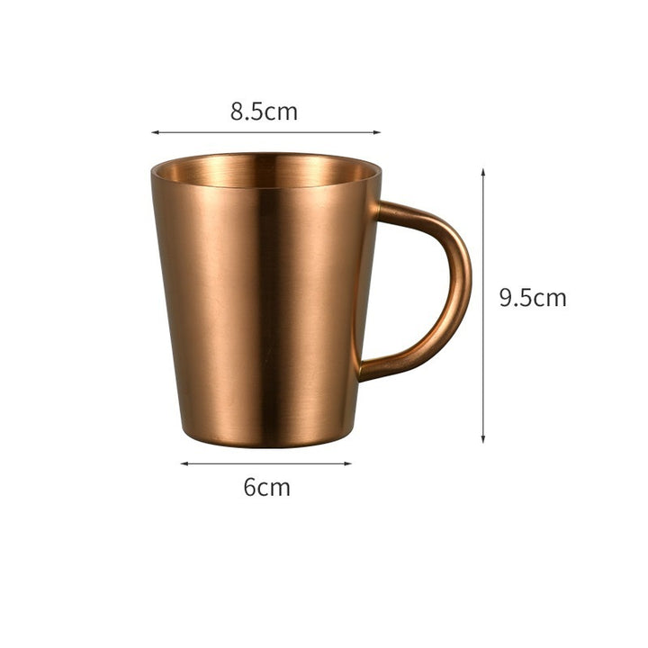 Home Bar Stainless Steel Double Insulated Beer Mug showing 350ml copper mug dimensions | Confetti Living