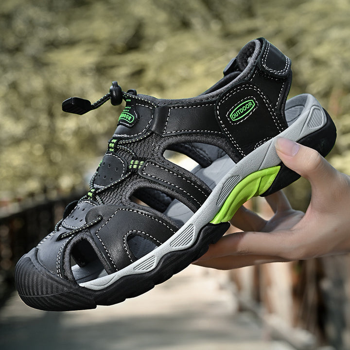 Men's Authentic Leather Baotou Beach Sandals | Confetti Living