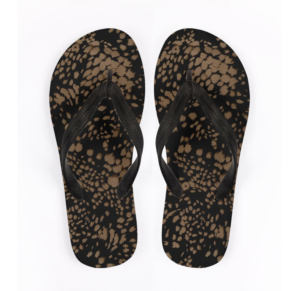 Unisex Animal Print Flip-Flops showing Design #8 Black Panther print | Confetti Living