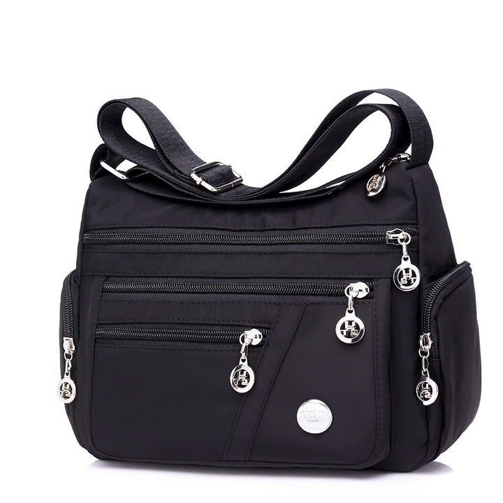 Women's Multi-Layer Oxford Shoulder Bag in Black | Confetti Living