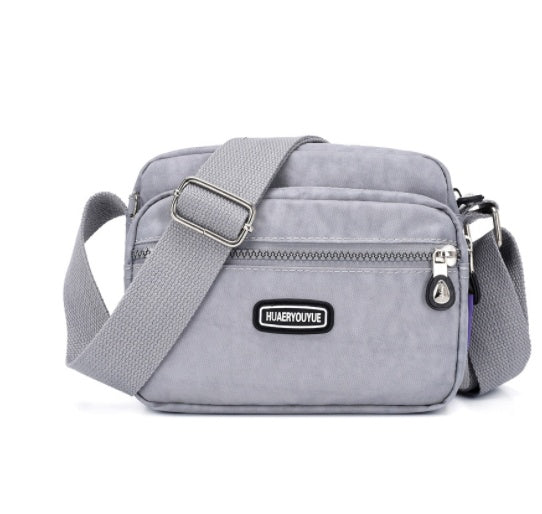 Women's Compact Multi Compartment Messenger Bag in Silver Grey | Confetti Living