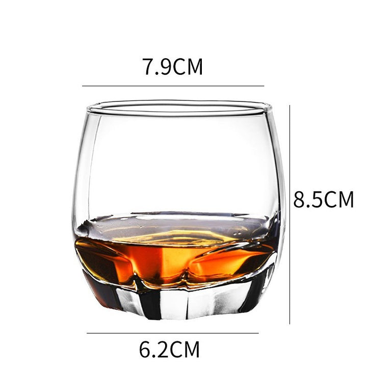 Home Bar Crystal Whiskey Glasses showing Egg Design with dimensions | Confetti Living