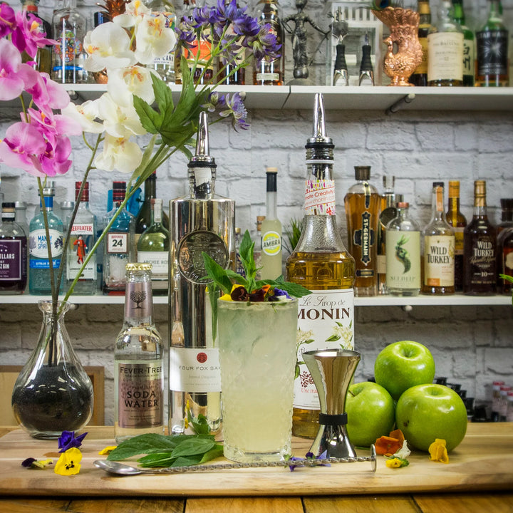 Bar Tools Bar Spoon Chrome shown in a bar scene | Confetti Living