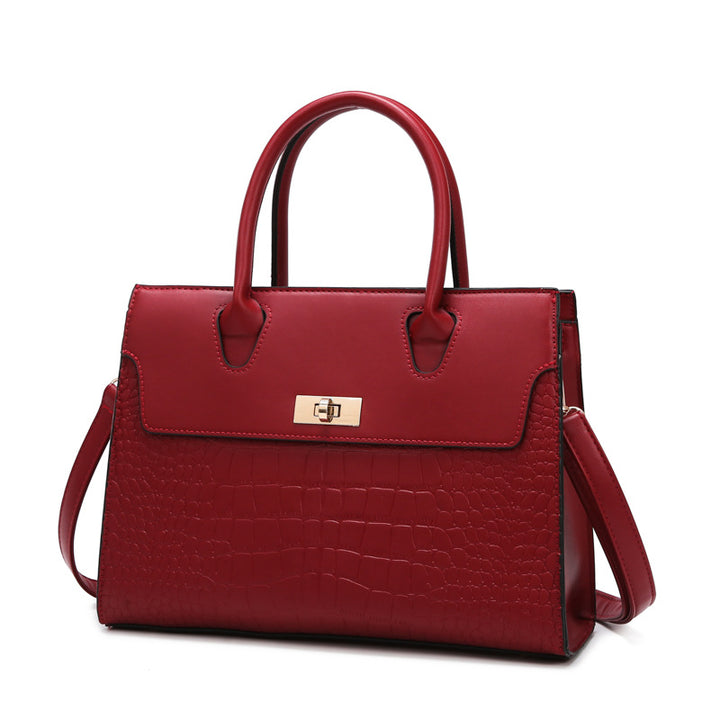 Women's Stone Pattern Large Capacity Handbag showing Red Single Bag | Confetti Living