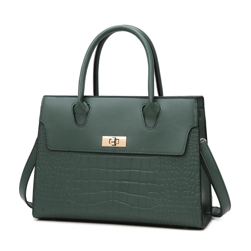 Women's Stone Pattern Large Capacity Handbag showing Green Single Bag | Confetti Living