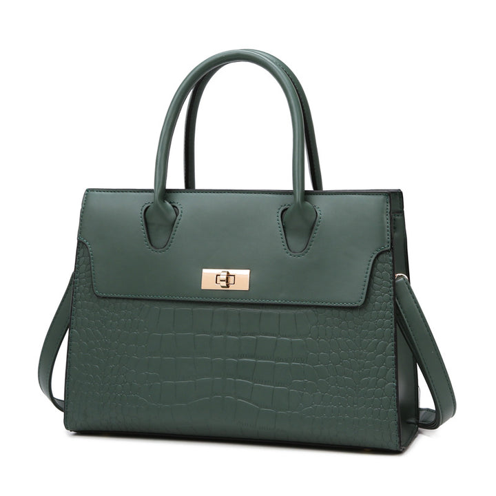 Women's Stone Pattern Large Capacity Handbag showing Green Single Bag | Confetti Living