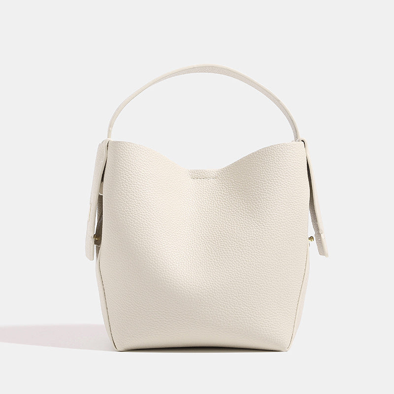Women's Luxury Vintage Leather Commuter Handbag in Milky White | Confetti Living