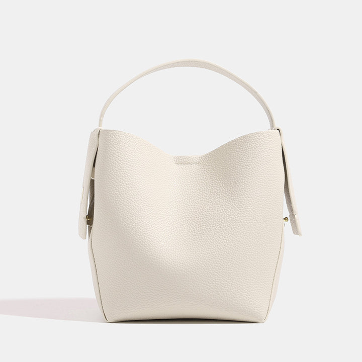 Women's Luxury Vintage Leather Commuter Handbag in Milky White | Confetti Living