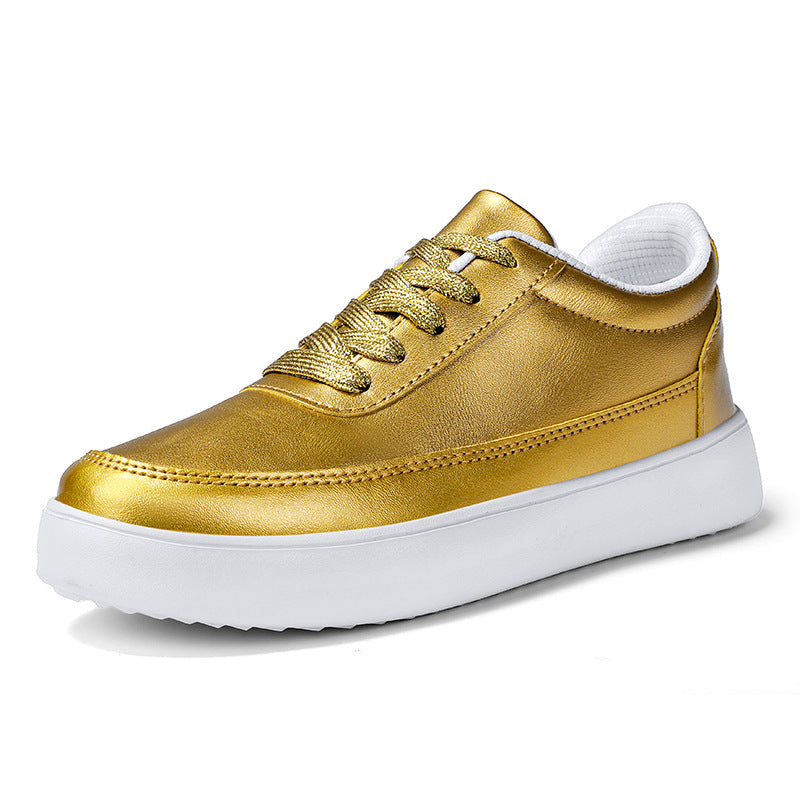 Women's Lightweight Trendy Flat Casual Shoes in Gold - single shoe detail | Confetti Living