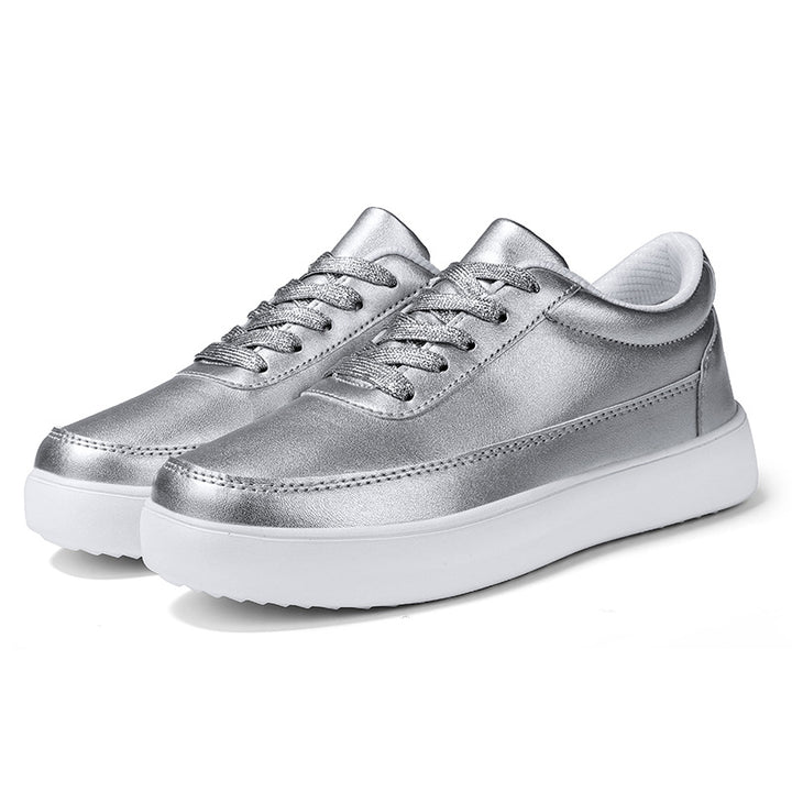 Women's Lightweight Trendy Flat Casual Shoes in Silver | Confetti Living