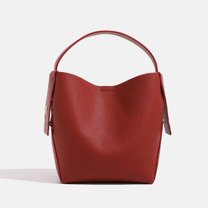 Women's Luxury Vintage Leather Commuter Handbag in Wine Red | Confetti Living