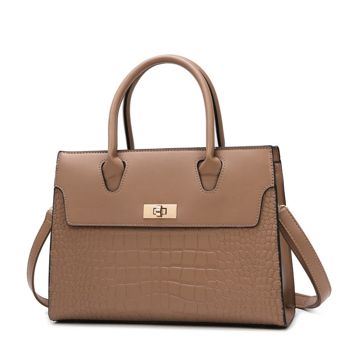 Women's Stone Pattern Large Capacity Handbag showing Khaki Single Bag | Confetti Living