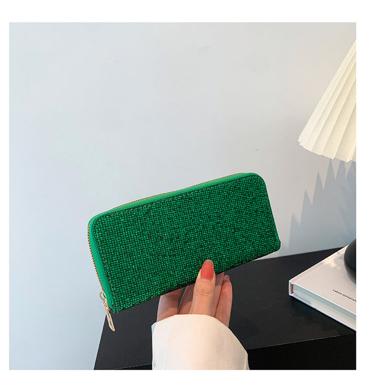 Women's Sequins Compact Clutch Bag in Green | Confetti Living